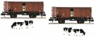 881804 Fleischmann Set of 2 cattle cars type G10